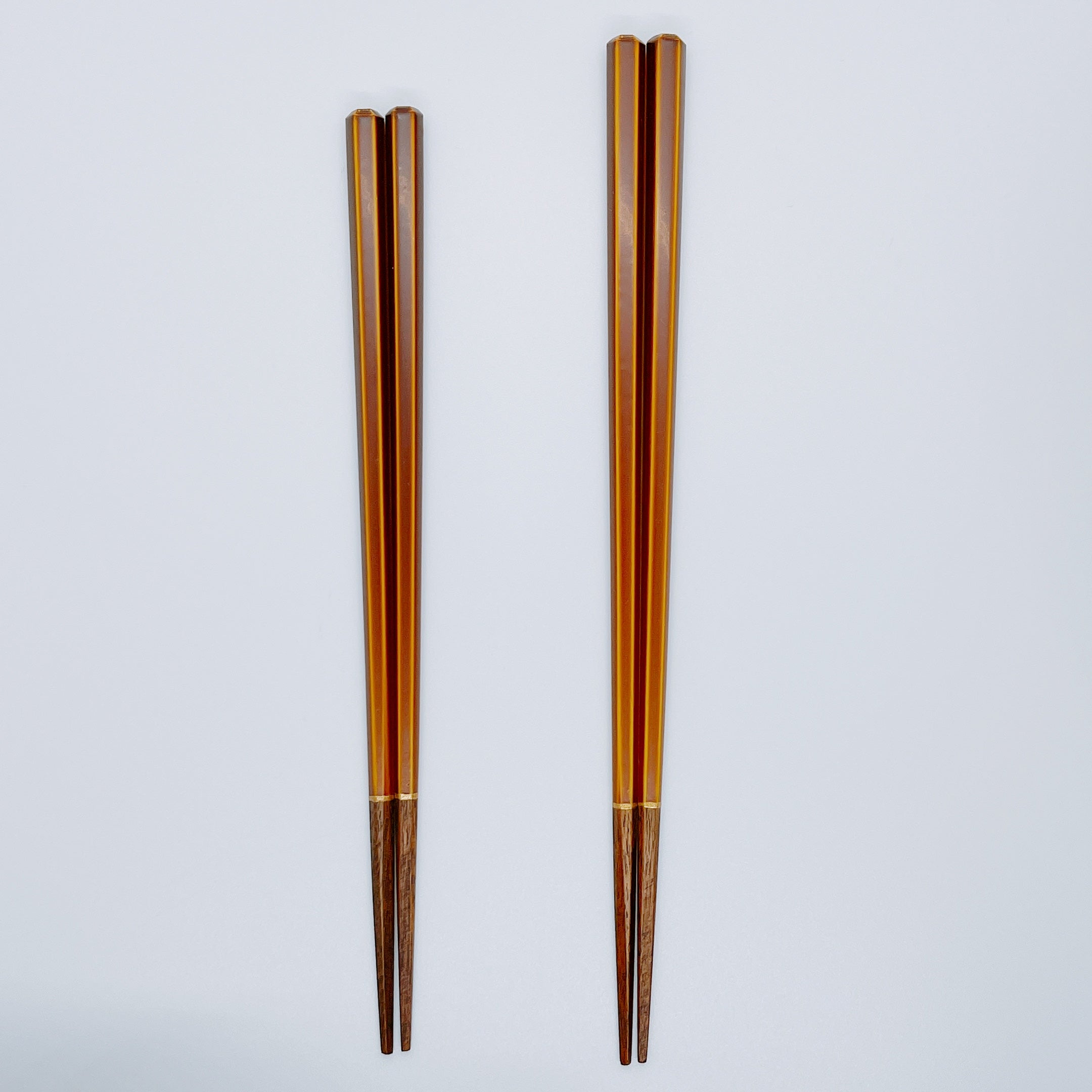 琥珀（こはく）六角 22～24cm 【若狭塗箸】